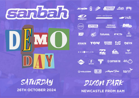 The Sanbah Surf “WORLDS BIGGEST DEMO DAY” is on again! Be at DIXON PARK BEACH – Newcastle, Saturday 26th October from 8AM to 1PM