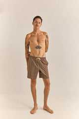 Rhythm Mens Paisley Stripe Beach Short