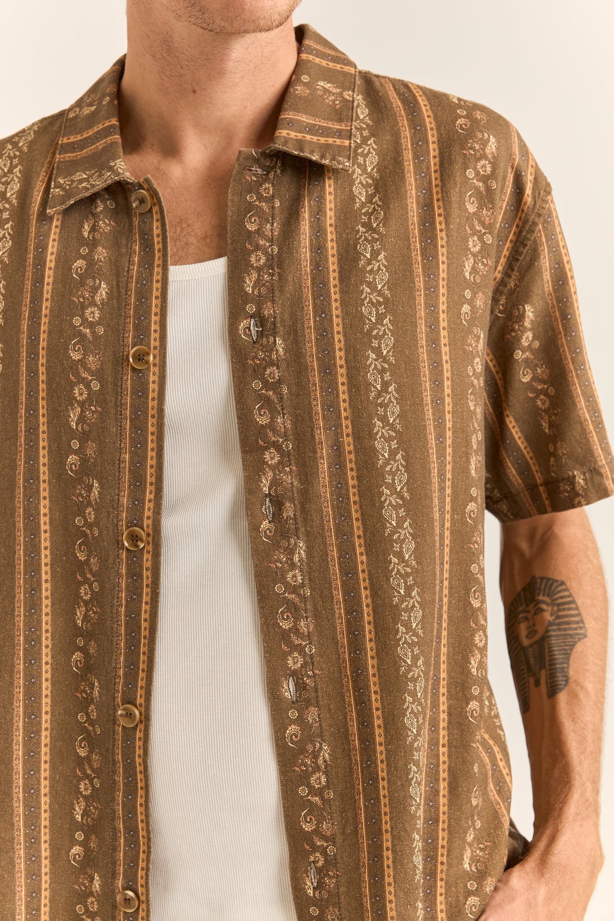 Rhythm Mens Paisley Stripe S/S Shirt