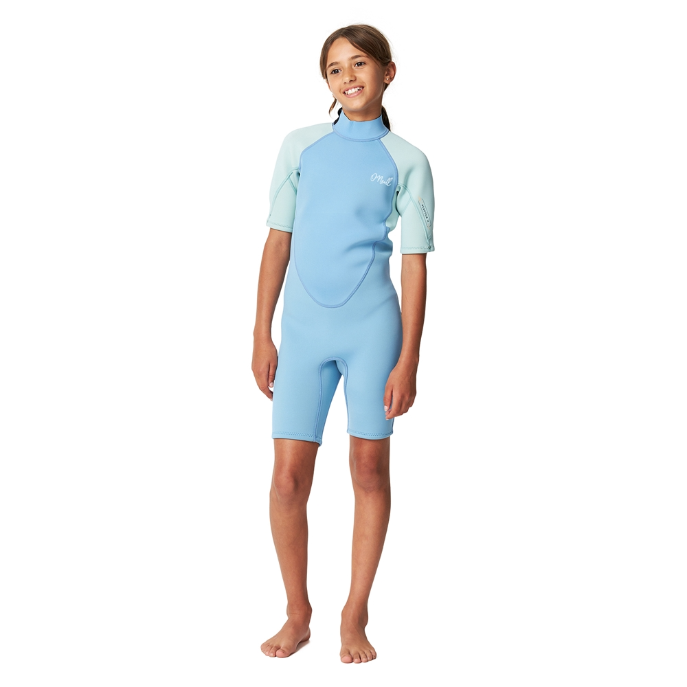 O'Neill Girls Reactor 2 Back Zip 2mm Short Sleeve Springsuit