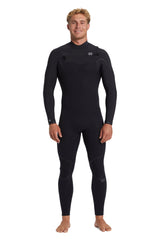 Billabong Mens 3/2mm Furnace Natural Chest Zip Steamer Wetsuit