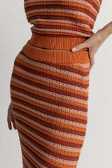 Rhythm Spirit Knit Stripe Midi Skirt