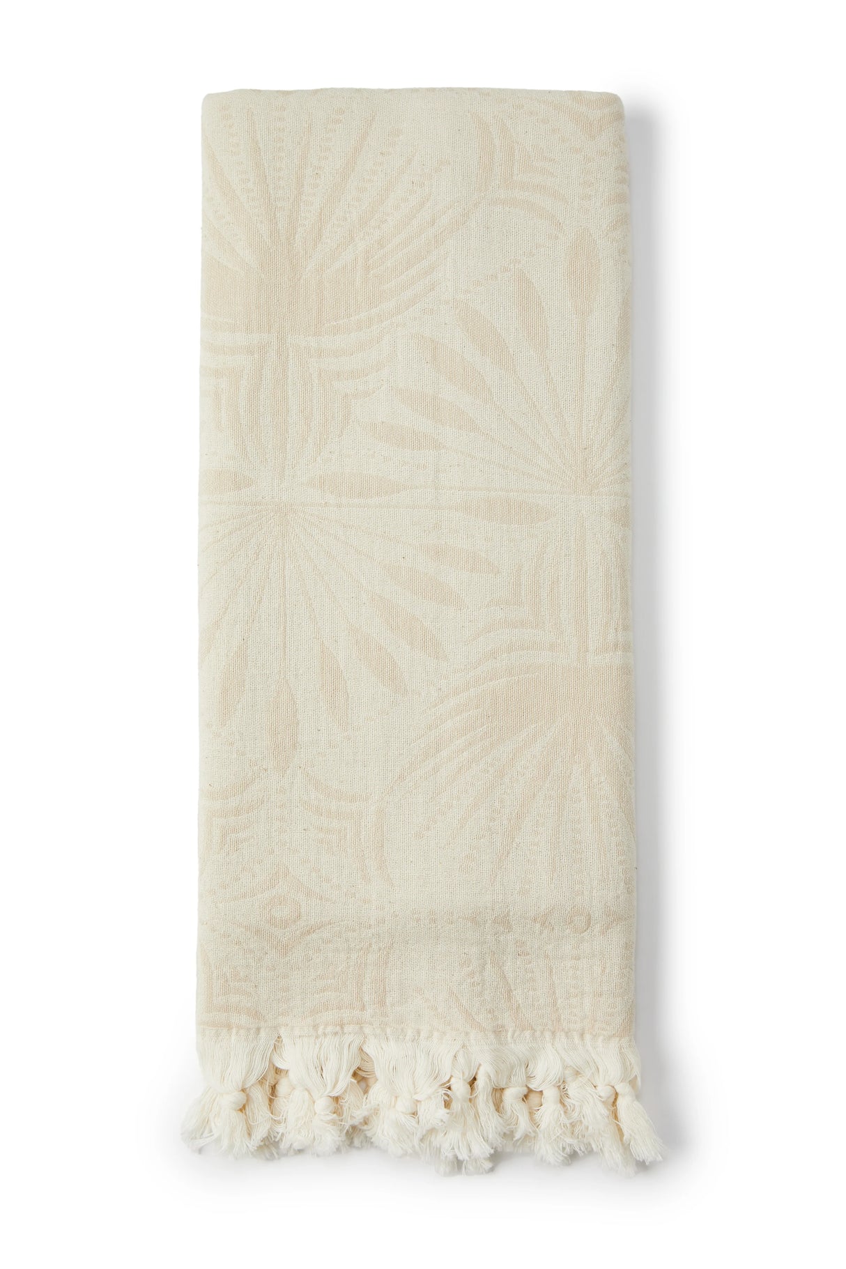 Salty Shadows Palm Frond Pattern Towel