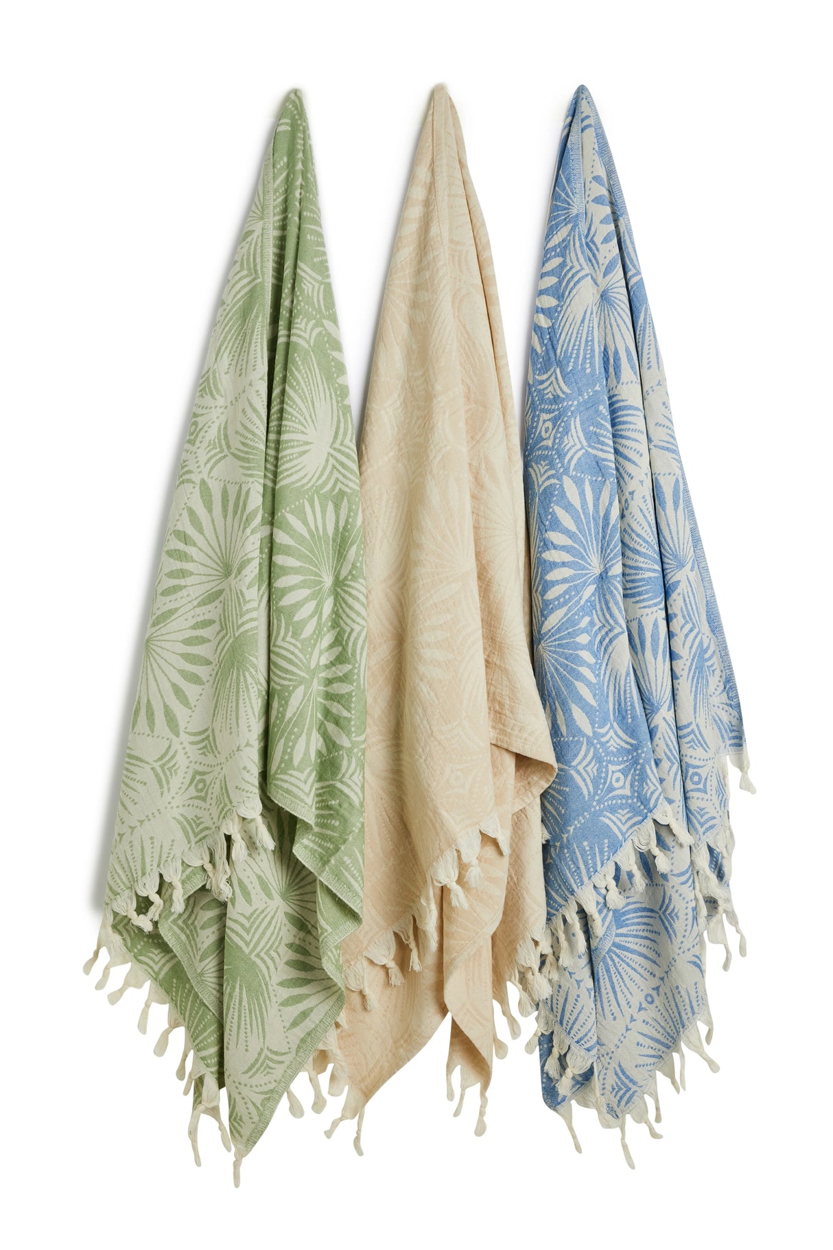 Salty Shadows Palm Frond Pattern Towel