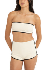 Rhythm Womens Essential Rib Contrast Bandeau Top