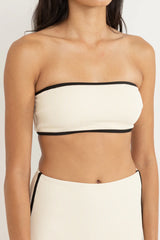 Rhythm Womens Essential Rib Contrast Bandeau Top