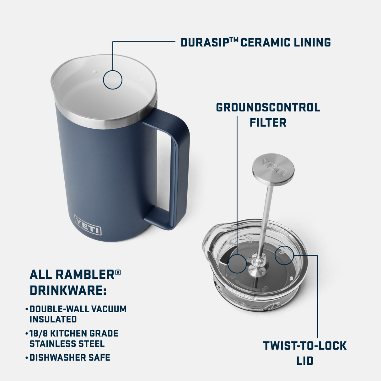 YETI Rambler 34oz French Press