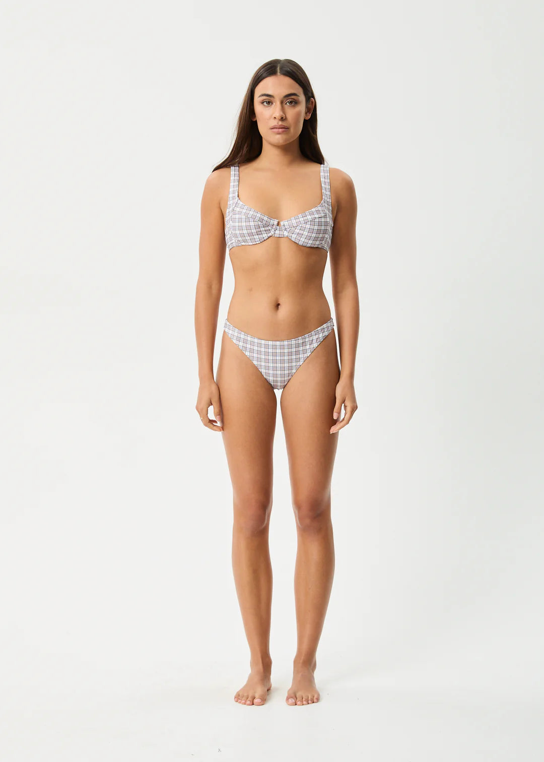 Afends Womens Drew Check Bikini Bottom