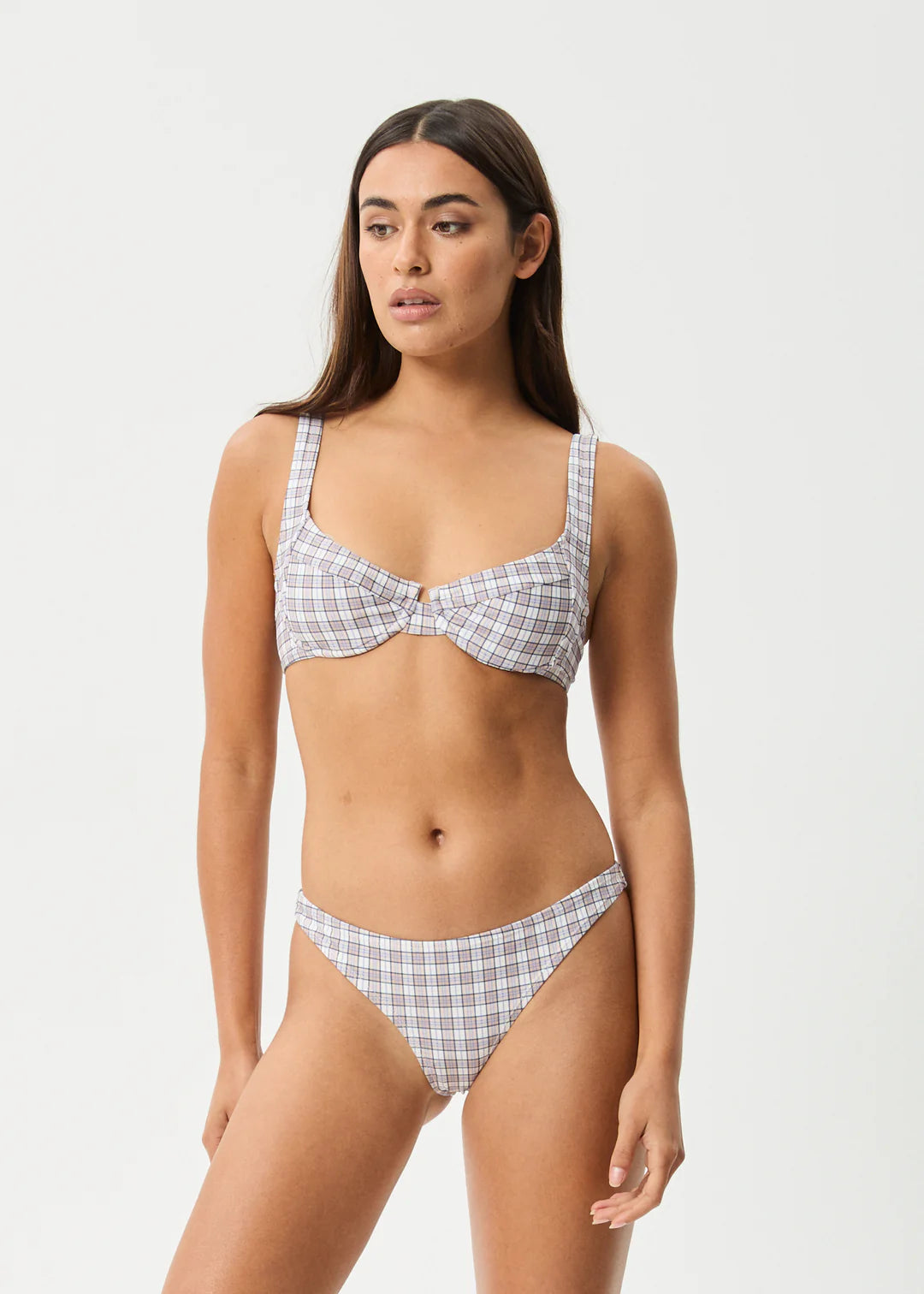 Afends Womens Drew Check Bikini Bottom