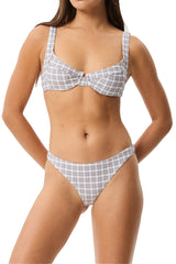 Afends Womens Drew Check Bikini Bottom