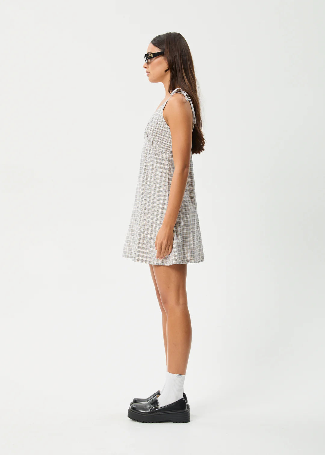 Afends Womens Drew Seersucker Mini Dress