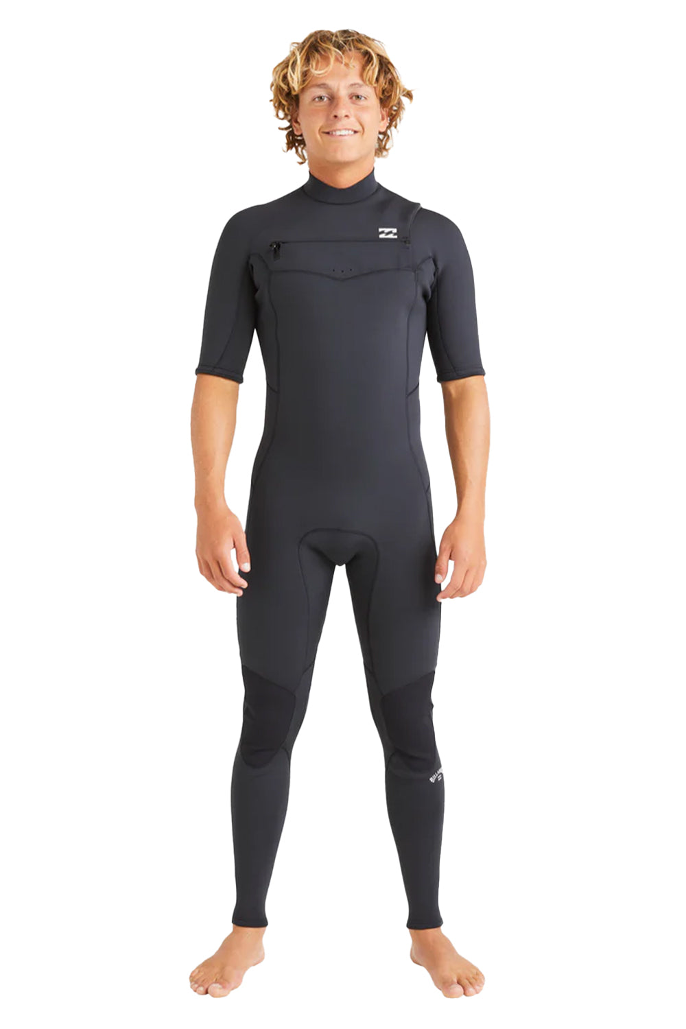 Billabong Mens 2/2mm Absolute Natural Chest Zip Short Sleeve Full Wetsuit