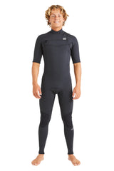 Billabong Mens 2/2mm Absolute Natural Chest Zip Short Sleeve Full Wetsuit