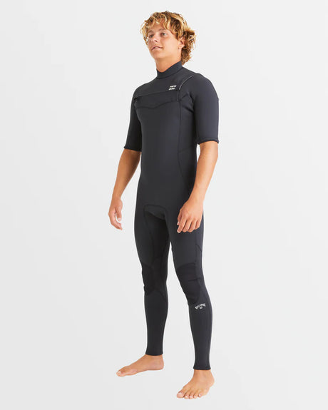 Billabong Mens 2/2mm Absolute Natural Chest Zip Short Sleeve Full Wetsuit