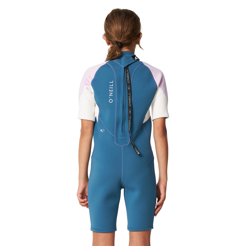 O'Neill Girls Reactor 2 Back Zip 2mm Short Sleeve Springsuit