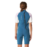 O'Neill Girls Reactor 2 Back Zip 2mm Short Sleeve Springsuit