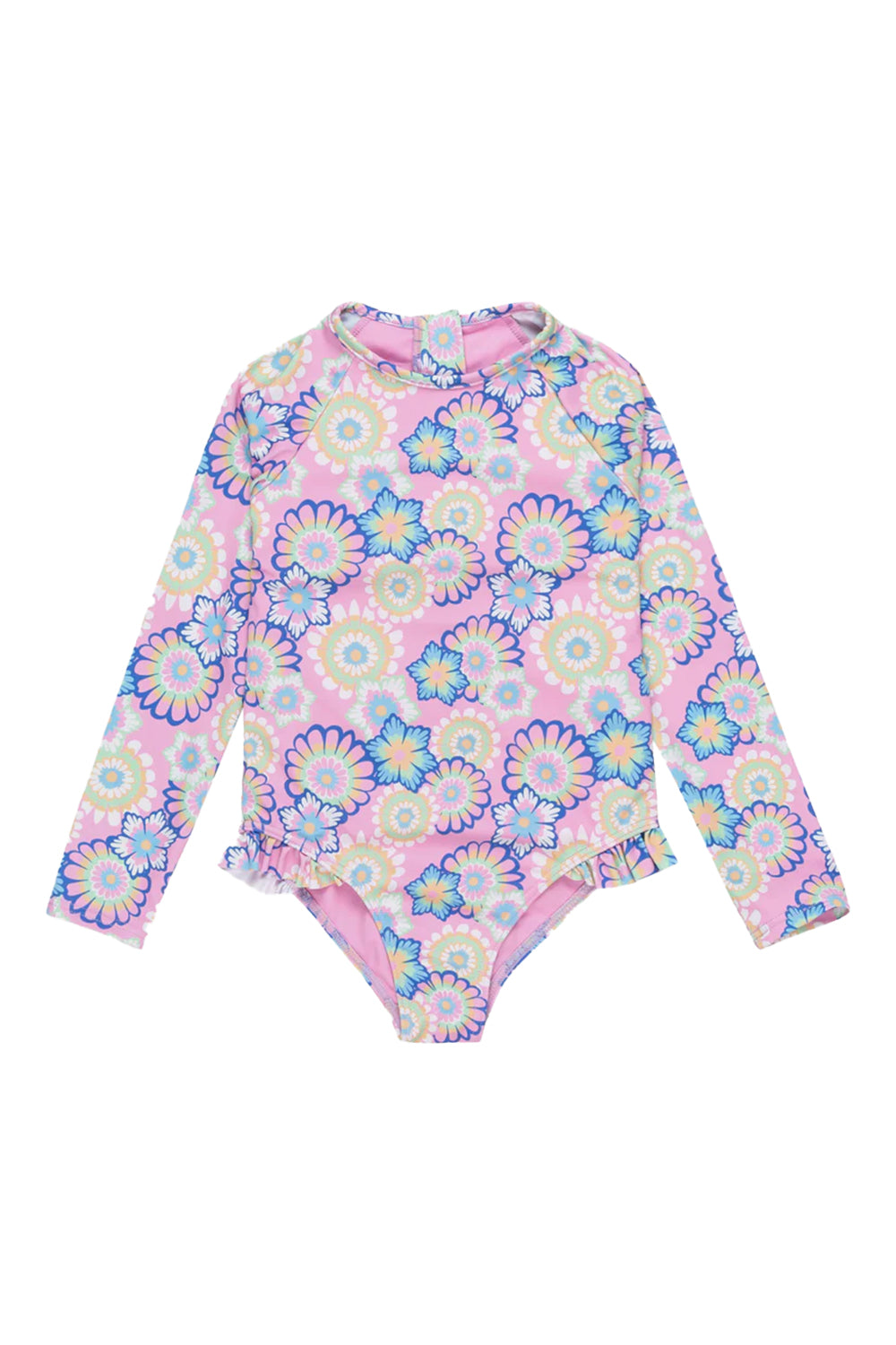 ROXY Girls (2-7) Flower Party Long Sleeve One-Piece Rashguard