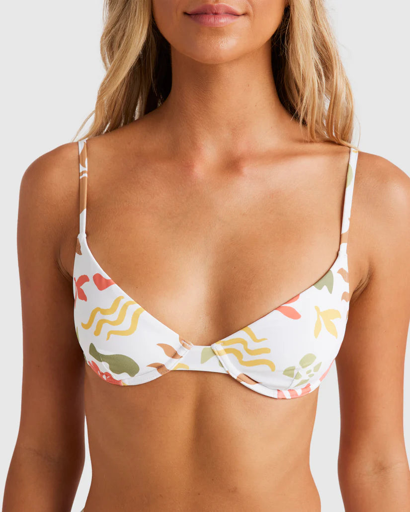 Billabong Womens Happy Days Demi Bra Bikini Top