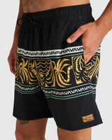 RVCA Mens Fronds Divide Elastic Boardshorts