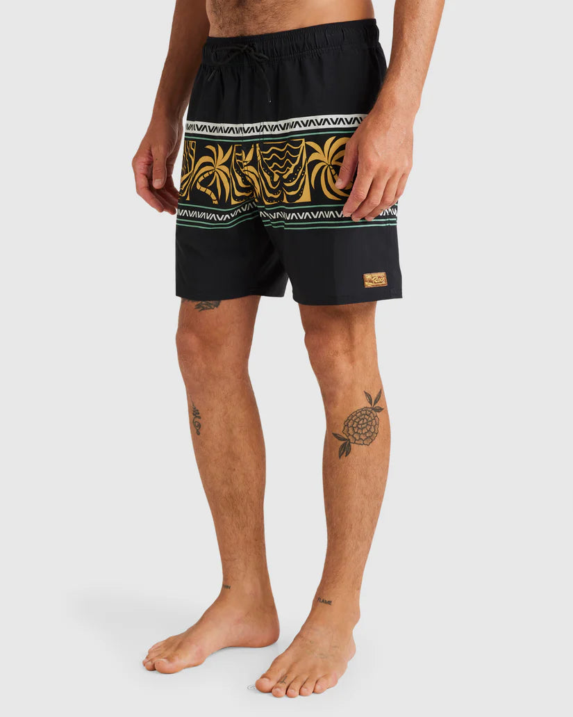 RVCA Mens Fronds Divide Elastic Boardshorts