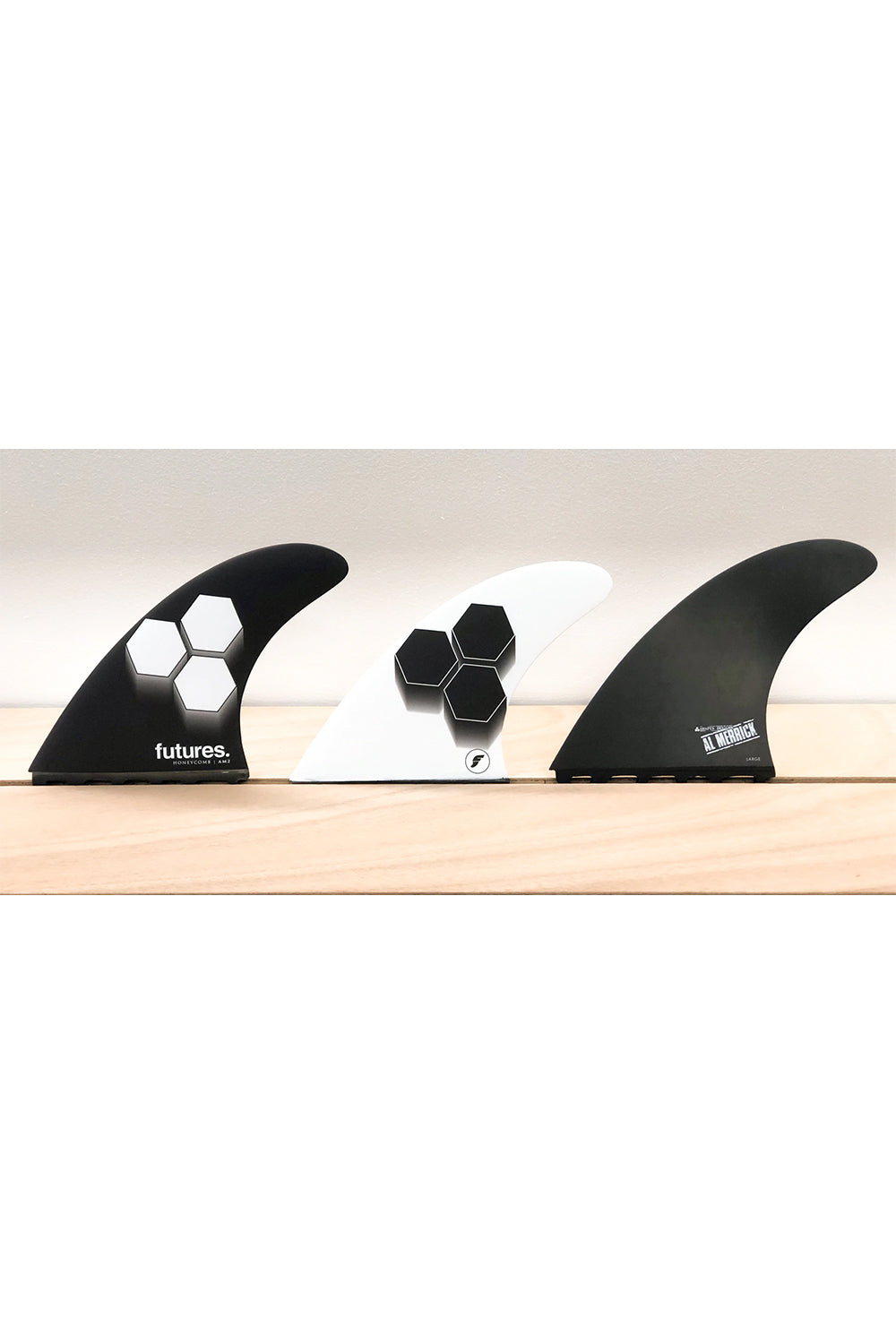 Futures Fins AM2 Honeycomb Large Thruster Fin Set - Black/White