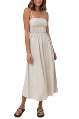 Rhythm Womens Classic Shirred Midi Dress | Sanbah Australia